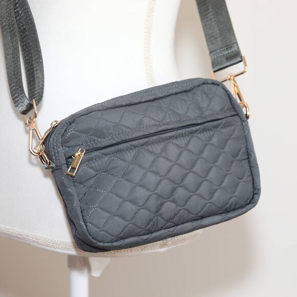 Sophie Quilted Crossbody Gray - Picture 1 of 2
